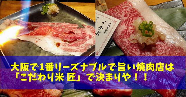 こだわり米 匠 大阪で一番リーズナブルで旨い焼肉屋は西中島南方にあった たまてbox